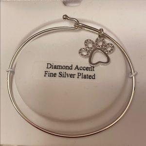 Silver dog print bracelet